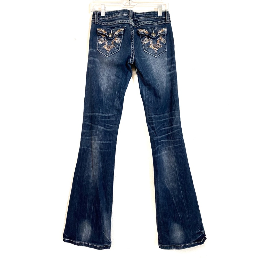 Wrangler Rock47 Ultra Low Rise Boot Cut Jeans w/Embellished Pockets Size  0 x 34